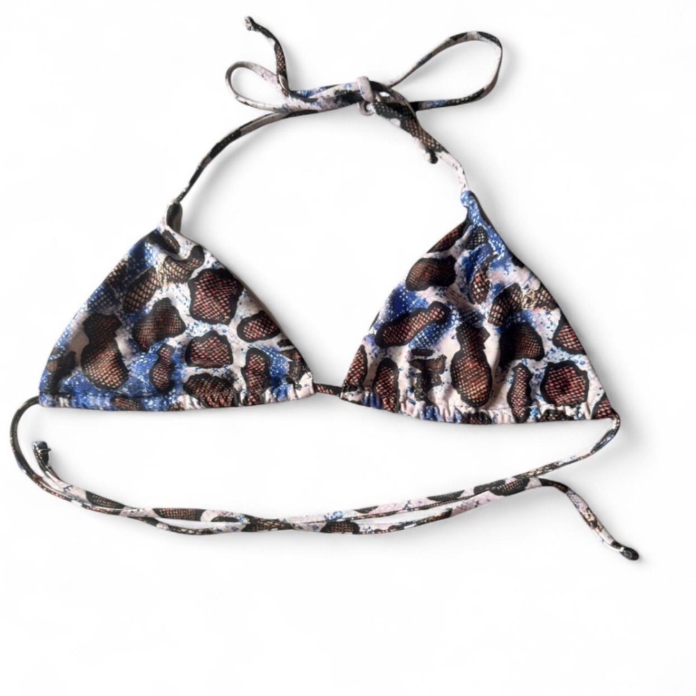 SHEIN Multicolor Snake Print Bikini Top